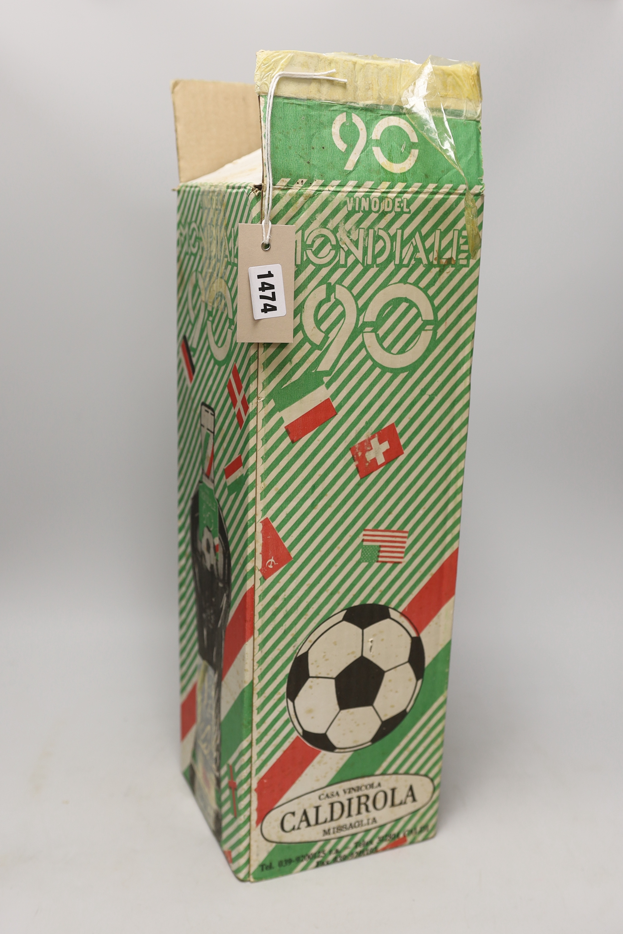 A novelty Casa Vinicola Caldirola wine, Vino del Mondiale 90 (Italy Football World Cup)